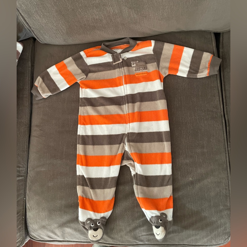 Bundle 4 for $20 - Adorable striped footie fleece one piece
